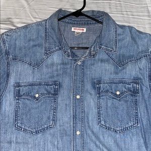 True religion denim button up shirt
